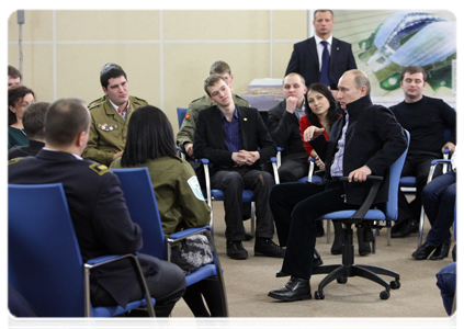 Prime Minister Vladimir Putin meeting in Sochi with representatives of student organisations