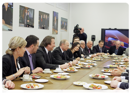 Late last night, Prime Minister Vladimir Putin met with Channel One’s creative staff