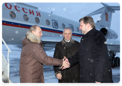 Prime Minister Vladimir Putin arriving in Kirov for working visit