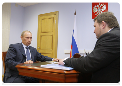 Председатель Правительства Российской Федерации В.В.Путин провёл рабочую встречу с губернатором Кировской области Н.Ю.Белых
