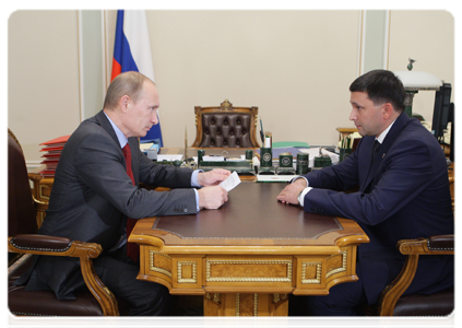Prime Minister Vladimir Putin meeting with Governor of the Yamalo-Nenets Autonomous Area Dmitry Kobylkin