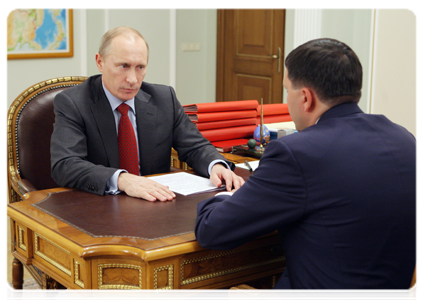 Prime Minister Vladimir Putin meeting with Governor of the Yamalo-Nenets Autonomous Area Dmitry Kobylkin