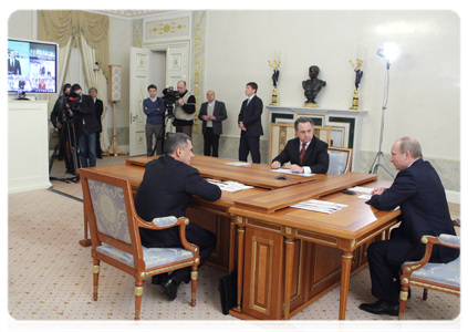 Председатель Правительства Российской Федерации В.В.Путин провёл в Санкт-Петербурге совещание в формате видеоконференции по подготовке ХХVII Всемирной летней универсиады