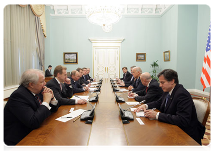 Prime Minister Vladimir Putin meeting US Vice President Joe Biden