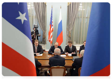 Prime Minister Vladimir Putin meeting US Vice President Joe Biden