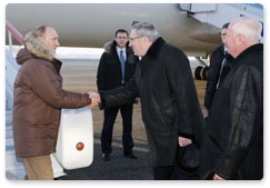 Председатель Правительства России В.В.Путин прибыл с рабочей поездкой в Томск