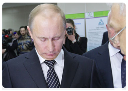 Prime Minister Vladimir Putin at Tomsk special economic zone exhibition