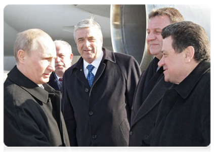 Prime Minister Vladimir Putin arrives in Minsk on a working visit