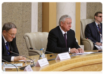 Belarusian Prime Minister Mikhail Myasnikovich during the Russian-Belarusian talks