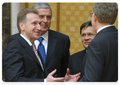 First Deputy Prime Minister Igor Shuvalov during the meeting of the Union State Council of Ministers