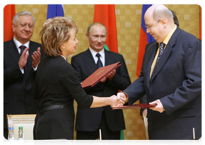 A number of documents were signed in the presence of Russian and Belarusian prime ministers