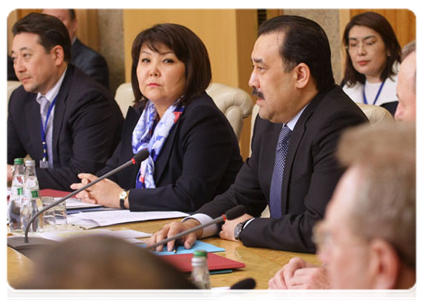 Kazakh Prime Minister Karim Massimov during a meeting of the prime ministers of the Interstate Council of the Eurasian Economic Community, the supreme body of the Customs Union