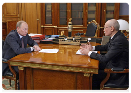 Prime Minister Vladimir Putin meets with President of Bashkortostan Rustem Khamitov
