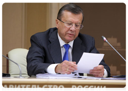 First Deputy Prime Minister Viktor Zubkov at teleconference on preparations for spring sowing