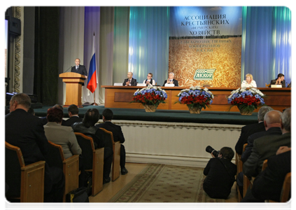 Prime Minister Vladimir Putin attending the 22nd Conference of the Russian Association of Farm Holdings and Agricultural Cooperatives