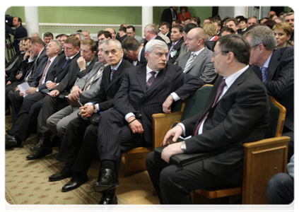 Officials at the 22nd Conference of the Russian Association of Farm Holdings and Agricultural Cooperatives