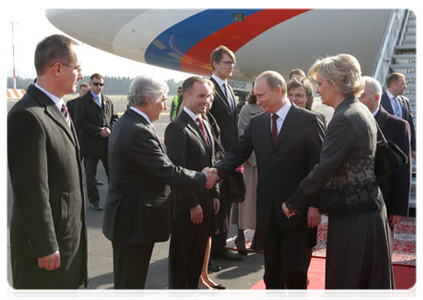 Prime Minister Vladimir Putin arrives in the Republic of Slovenia on a working visit