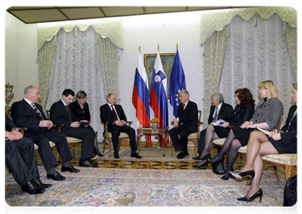 Председатель Правительства Российской Федерации В.В.Путин встретился с Председателем Государственного собрания Республики Словения П.Гантаром