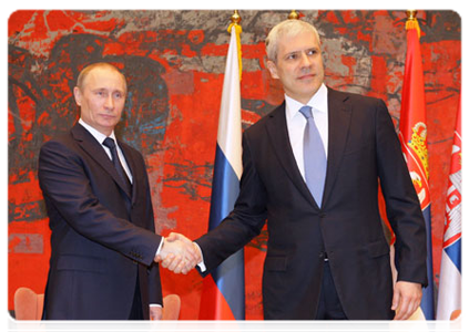 Председатель Правительства Российской Федерации В.В.Путин встретился с Президентом Республики Сербия Б.Тадичем
