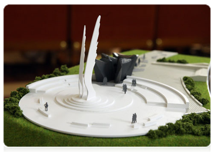 The model of the memorial commemorating the Red Army’s victory over Nazi Germany, which will be unveiled in Jerusalem on May 9, 2012