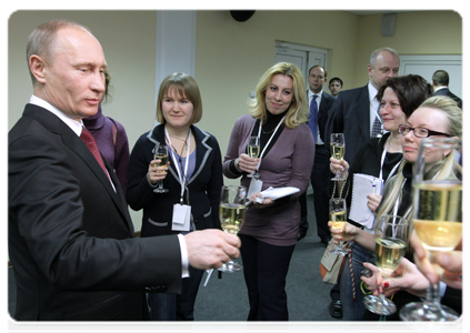 On the eve of March 8t (International Women's Day), Prime Minister Vladimir Putin congratulates female journalists in the government press and all women of Russia