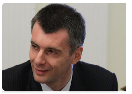 Mikhail Prokhorov, the president of Onexim Group, at a meeting of the Government Commission on High Technology and Innovation
