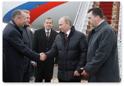 Председатель Правительства Российской Федерации В.В.Путин прибыл с рабочим визитом в Киев
