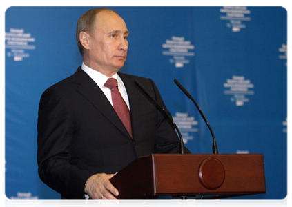 Prime Minister Vladimir Putin at the All-Russian Forum of Medical Workers