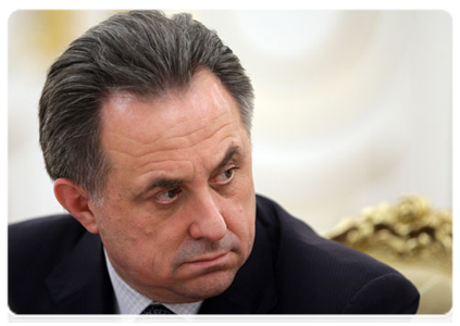 Minister of Sports, Tourism and Youth Policy Vitaly Mutko at the Government Presidium meeting