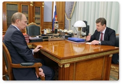 Председатель Правительства Российской Федерации В.В.Путин провёл рабочую встречу с заместителем Председателя Правительства Российской Федерации Д.Н.Козаком