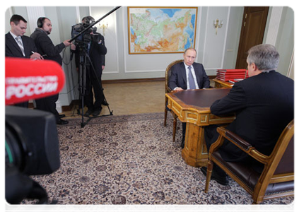 Председатель Правительства Российской Федерации В.В.Путин провёл рабочую встречу с генеральным директором «Росагролизинга» В.Л.Назаровым