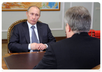 Председатель Правительства Российской Федерации В.В.Путин провёл рабочую встречу с генеральным директором «Росагролизинга» В.Л.Назаровым