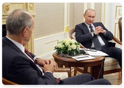 Prime Minister Vladimir Putin at a meeting with Director General of the World Intellectual Property Organisation Francis Gurry