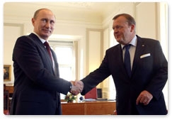 Председатель Правительства Российской Федерации В.В.Путин встретился с Премьер-министром Королевства Дания Л.Лекке Расмуссеном