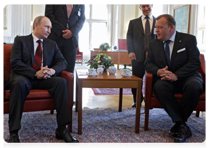 Председатель Правительства Российской Федерации В.В.Путин встретился с Премьер-министром Королевства Дания Л.Лекке Расмуссеном