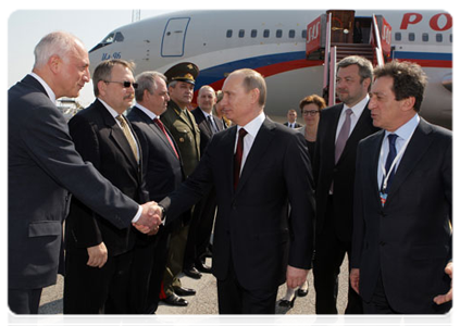 Prime Minister Vladimir Putin arrives on a working visit in Copenhagen