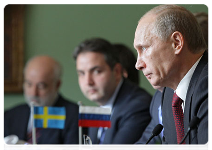 Prime Minister Vladimir Putin during his meeting with Prime Minister of Sweden Fredrik Reinfeldt