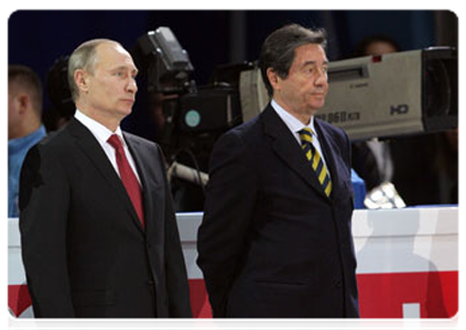 Председатель Правительства Российской Федерации В.В.Путин принял участие в церемонии открытия чемпионата мира по фигурному катанию в Москве