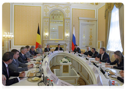 First Deputy Prime Minister Igor Shuvalov during a meeting with Belgian Crown Prince Philippe
