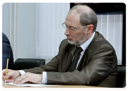 Director of the Hydrometeorological Centre of Russia Roman Vilfand at a meeting on measures to improve the forecasting system for natural disasters