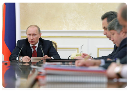 Председатель Правительства Российской Федерации В.В.Путин провёл совещание по вопросу подготовки и проведения чемпионата мира по футболу 2018 года в России