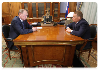 Председатель Правительства Российской Федерации В.В.Путин провёл рабочую встречу с главой Республики Марий Эл Л.И.Маркеловым
