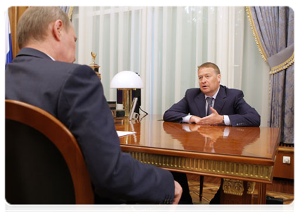Leonid Markelov, head of Republic of Mari El,  during a meeting with Prime Minister Vladimir Putin