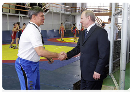 Prime Minister Vladimir Putin visits the Kuban State University of Physical Education, Sports and Tourism