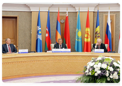 Prime Minister Vladimir Putin visiting Minsk to attend a meeting of the heads of the Commonwealth of Independent States (CIS)