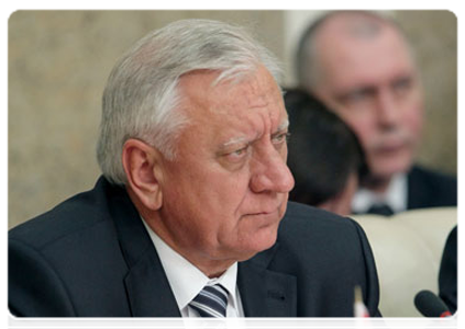 Prime minister of Belarus, Mikhail Myasnikovich, at a meeting at the level of heads of government of the Eurasian Economic Community’s Interstate Council (supreme Customs Union body)