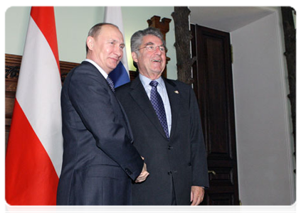 Prime Minister Vladimir Putin meeting with the Federal President of the Republic of Austria, Dr Heinz Fischer