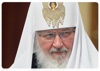 Patriarch Kirill of Moscow and All Russia at a meeting of the Russian Organising Committee to Prepare for and Hold Slavonic Alphabet and Culture Day