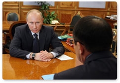 Председатель Правительства Российской Федерации В.В.Путин провёл рабочую встречу с членом Совета Федерации Н.В.Фёдоровым