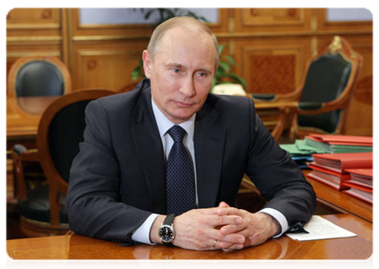 Председатель Правительства Российской Федерации В.В.Путин провёл рабочую встречу с членом Совета Федерации Н.В.Фёдоровым
